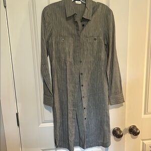 Gray Button-Up Shirt Dress by Les Copains made in Italy